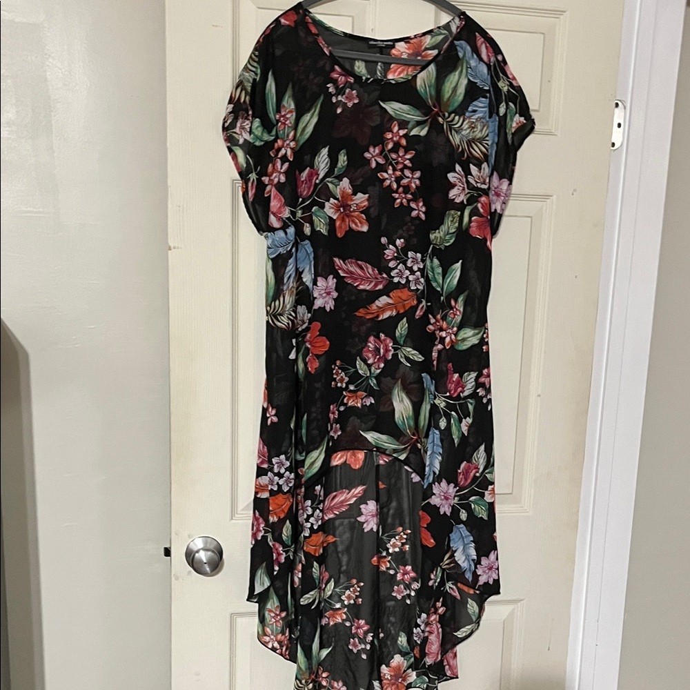 Cha Cha Vente Black Floral High Low Dress